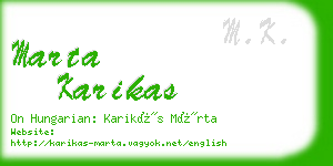 marta karikas business card